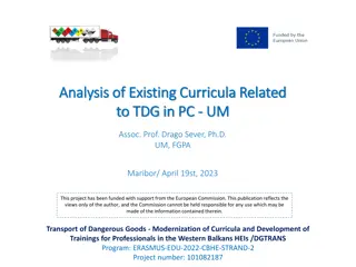 Analysis of Existing Curricula Related to Transport of Dangerous Goods in Professional Training Programs