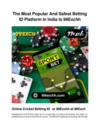 The Most Popular And Safest Betting ID Platform In India Is 99Exchh