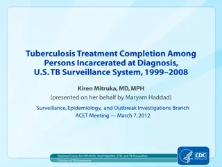 Tuberculosis Treatment Completion Among Incarcerated Persons in the U.S. (1999-2008)