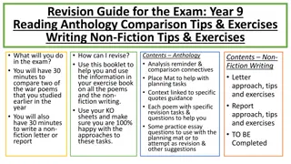 Year 9 Reading Exam Revision Guide: Anthology Comparison & Non-Fiction Writing Tips