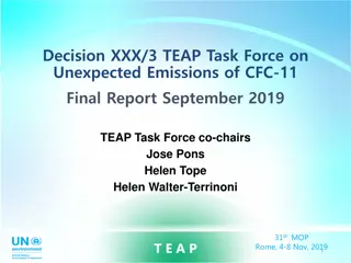 TEAP Task Force Report on Unexpected Emissions of CFC-11