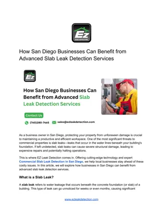 How San Diego Businesses Can Benefit from Advanced Slab Leak Detection Services