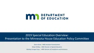 Special Education Overview Presentation to Minnesota House Education Policy Committee