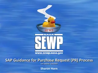 SAP Guidance for Purchase Request (PR) Process - Last Updated 3/24/2022