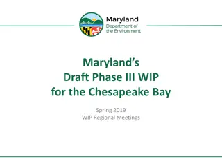 Maryland's Draft Phase III WIP for Chesapeake Bay Spring 2019 Regional Meetings