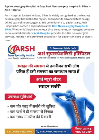 Top Neurosurgery Hospital in Gaya Best Neurosurgery Hospital in Bihar — Arsh Hospital