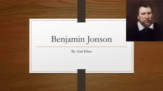 Benjamin Jonson: Playwright and Poet Extraordinaire