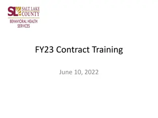 Comprehensive Overview of FY23 Contract Training and Service Guidelines