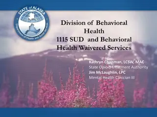 Behavioral Health 1115 Waiver Implementation Plan