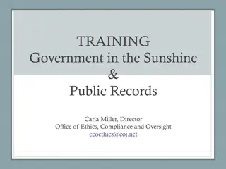 Government Training Module on Public Records and Sunshine Law