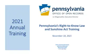 Pennsylvania's Right-to-Know Law and Sunshine Act Training