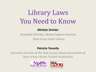 Important Laws and Guidelines for Municipal and County Libraries in New Jersey