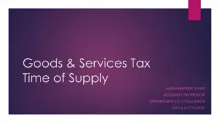 Goods and Services Tax (GST) Time of Supply