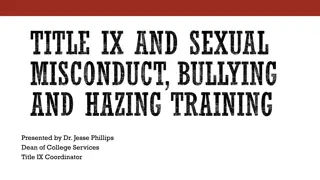 Title IX, Bullying, and Hazing: Training Overview