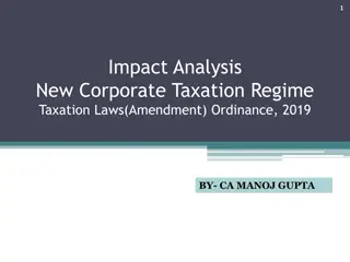 Impact Analysis of New Corporate Taxation Regime Under Taxation Laws (Amendment) Ordinance, 2019