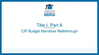 Understanding Title I, Part A CIP Budget Narrative Requirements