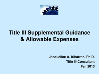 Title III Funding Guidelines