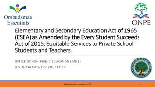 Education Act of 1965 and Equitable Services for Private School Students