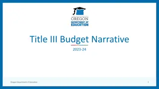 Budget Narrative for Title III Grants in Oregon Education 2023-24