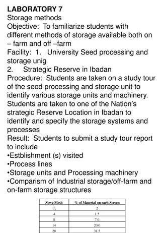 Agricultural Materials Drying and Storage Methods