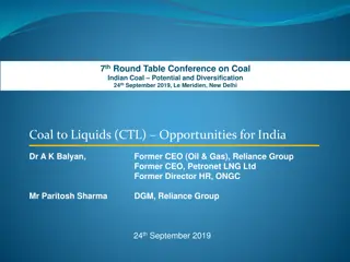 Coal-to-Liquid Technology for Energy Security in India