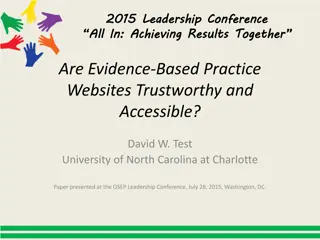 Evaluating Trustworthiness and Accessibility of Evidence-Based Practice Websites