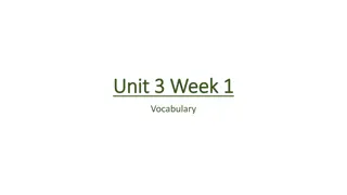 Learn New Vocabulary Words: Unit 3 Week 1