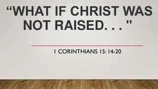 The Significance of Christ's Resurrection: A Reflection on 1 Corinthians 15