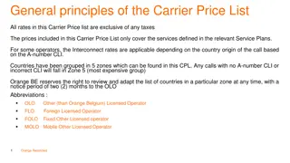 Overview of Carrier Price List and Country Groupings