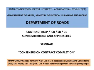 Road Connectivity Sector Project Seminar on Contract Completion Consensus