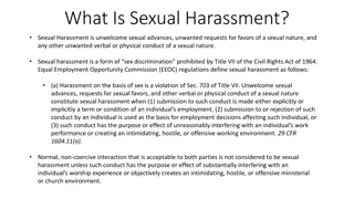 Sexual Harassment in the Workplace