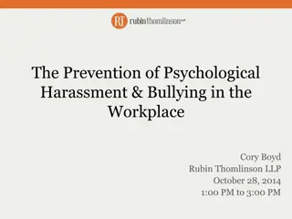 Workplace Psychological Harassment Prevention Seminar Overview