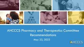 AHCCCS Pharmacy and Therapeutics Committee Recommendations May 23, 2023