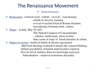 The Renaissance Movement: Historical Perspective and Impact on English Literature