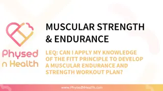 Effective Application of FITT Principle for Muscular Strength and Endurance Training