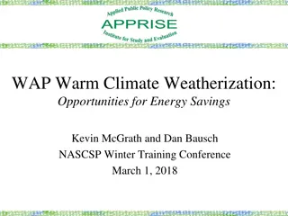 WAP Warm Climate Weatherization Opportunities for Energy Savings