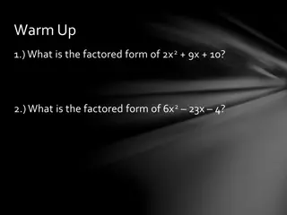 Factoring Special Cases in Algebra