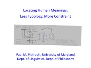 Exploring Human Meaning Types and Linguistic Constraints