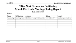 IEEE 802.11-22/225r0 TGaz Next Generation Positioning March Electronic Meeting Closing Report