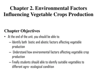 Environmental Factors Influencing Vegetable Crops Production