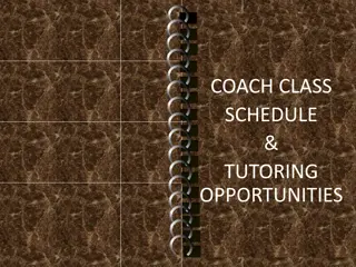 Academic Coaching and Tutoring Opportunities Schedule