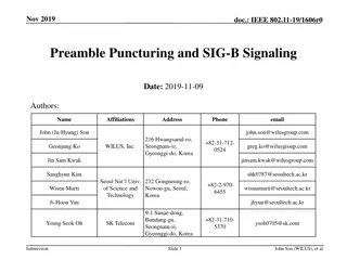 IEEE 802.11-19/1606r0 Preamble Puncturing and SIG-B Signaling