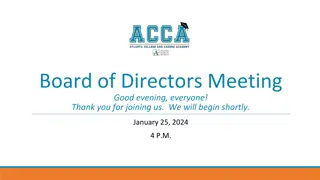 Board of Directors Meeting Summary for January 25, 2024