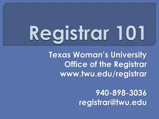 Texas Woman's University Registrar Office Information