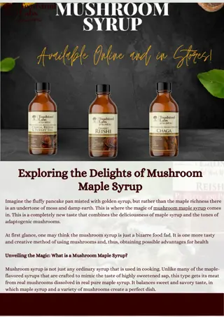 Mushroom Maple Syrup - Buy Reishi Mushroom Syrup for Wellness