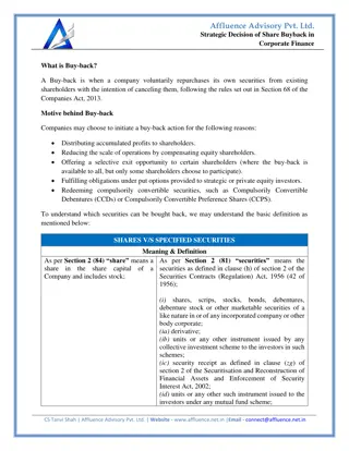 Strategic Decision of Share Buyback in Corporate Finance