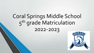 Coral Springs Middle School 5th Grade Matriculation 2022-2023 Overview