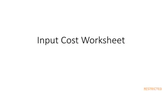 Costing Worksheet for Agriculture Inputs