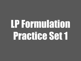 Linear Programming Formulation Practice Sets