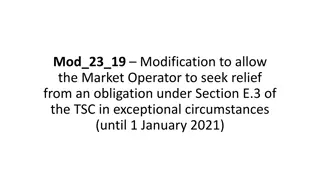 Modification Proposal Allowance for Market Operator Seeking Relief